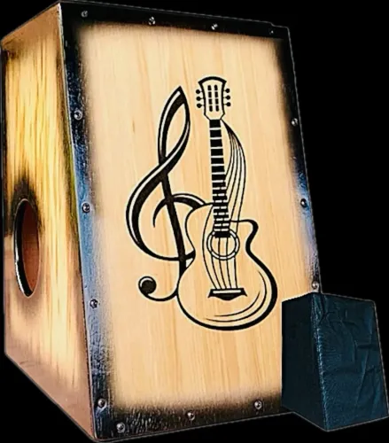 CAJON/CARRON ELÉTROACÚSTICO + CAPA + BAQUETA/VASSORINHA