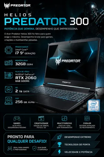 Notebook Gamer Helios Predator 300