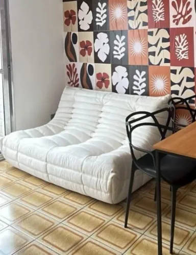 SOFA TOGO BOUCLE OFF WHITE 3 LUGARES