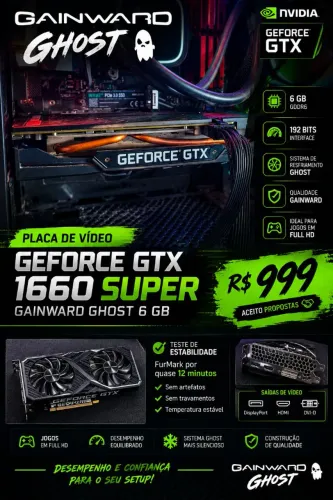 GTX 1660 Super 6GB Gainward Ghost - Testada - R$999