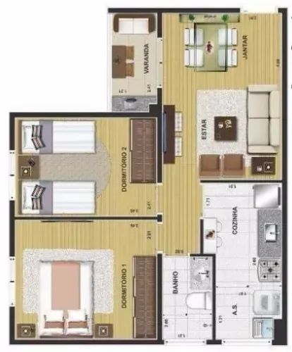 Imóvel para venda tem 49 metros quadrados com 2 quartos em Vila Olímpia - Sorocaba - SP