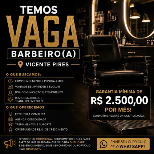 Vaga de barbeiro para vicente Pires 