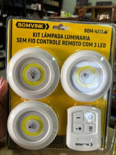 KIT LÂMPADA LUMINÁRIA SEM FIO