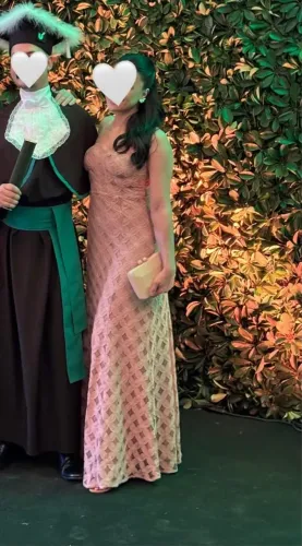 Vestido longo de festa - Rosa