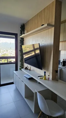 Painel e Rack sala de estar MDF com led