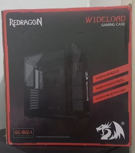 Gabinete Gamer Redragon Wideload GC-802-1 (Raridade) + 2 Kits Fan Rise Mode Laser ARGB