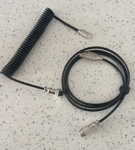 Cabo enrolado teclado mecânico USB tipo C 