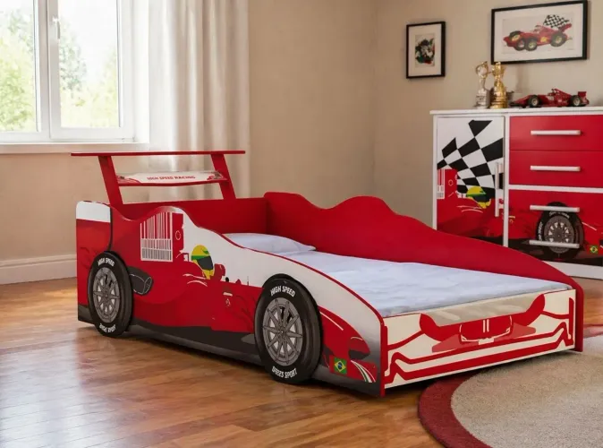 OPORTUNIDADE ÚNICA - CAMA CARRO FERRARI VALEN MÓVEIS - RODAS 3D