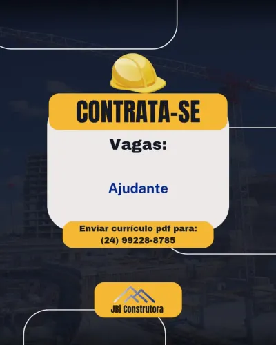 Precisamos de ajudante de pedreiro, somente morador de Resende!
