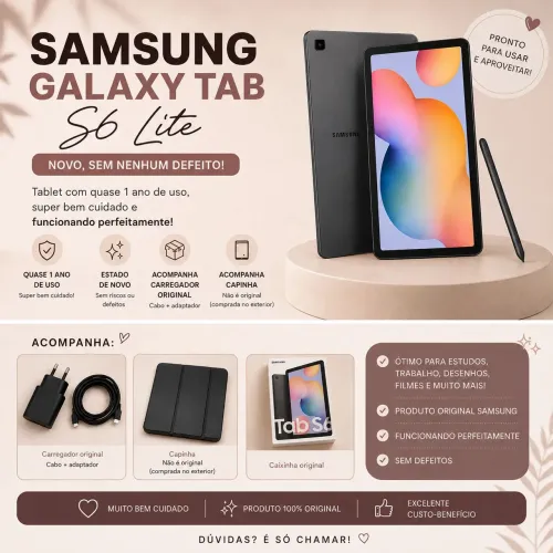 Samsung Galaxy Tab S6 Lite Novinho