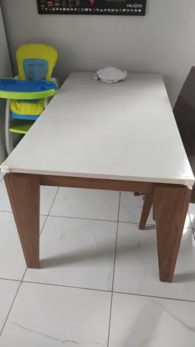 Mesa tampo de vidro 6 lugares