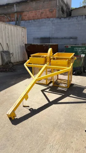 Cesto aéreo metálico duplo para caminhão munck/guindaste