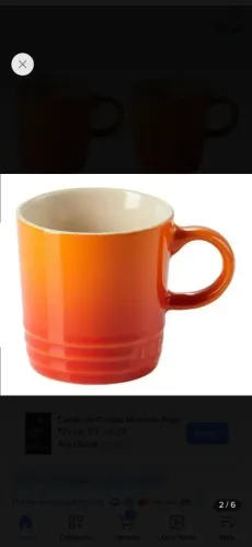 Duas Caneca Genérica Le Creuset laranja 350 ml