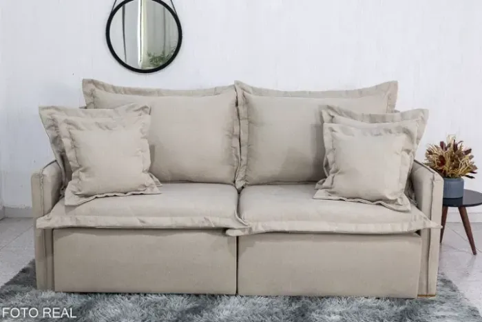 Sofá Cama Linho 2,20m Entrega Rápida
