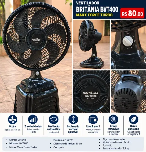 Ventilador Britânia BVT400 Maxx Force Turbo
