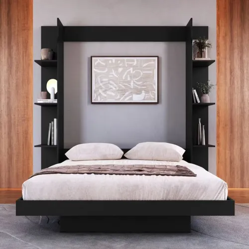 Cama Casal Vancouver Articulável 8 Prateleiras Grafite - Art In Móveis