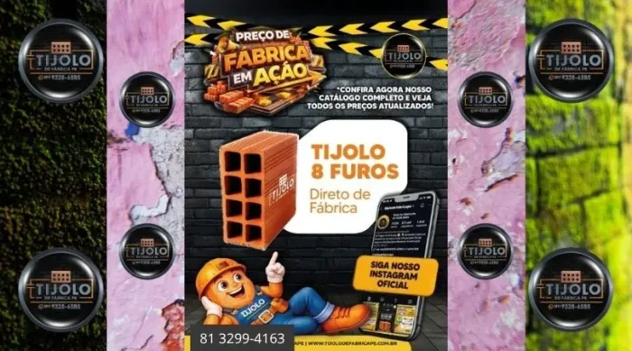tijolo 8 furos entrega em diversas regiões 