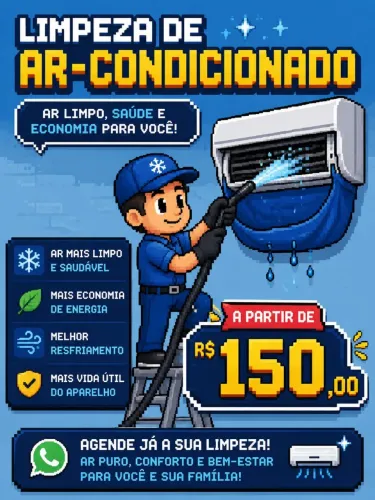 A Partir de 149,99 limpeza de ar-condicionado!