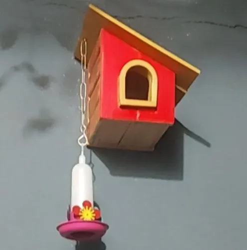 Casa para Pássaros com bebedouro de beija flor   - atraia a natureza para o quintal .