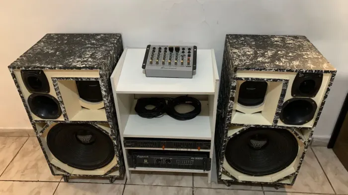 Sistema de Som Completo Profissional Oversound + Mesa + Potência