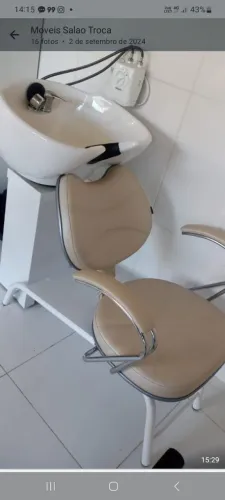 Lavatório e cadeira para salão de beleza 