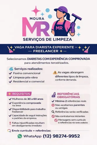 Vagas Freelancer para Diaristas com Experiência