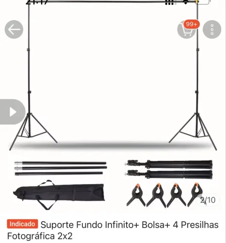 Suporte fundo infinito + 2 tecidos helanca