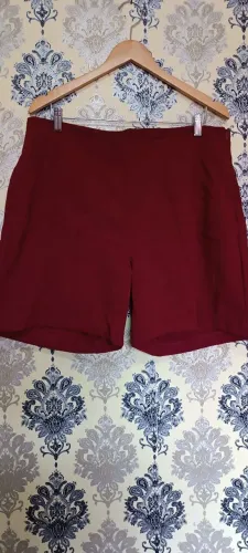 Shorts Alfaiataria visco linho bordô tamanho 50