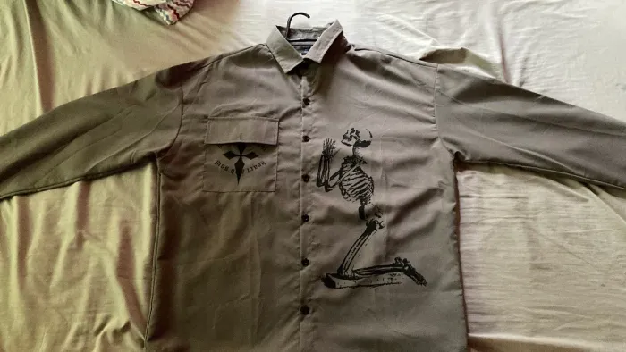 Camisa Social Cor Chumbo Tipo Oversized