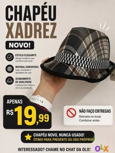 Chapéu xadrez (novo) 