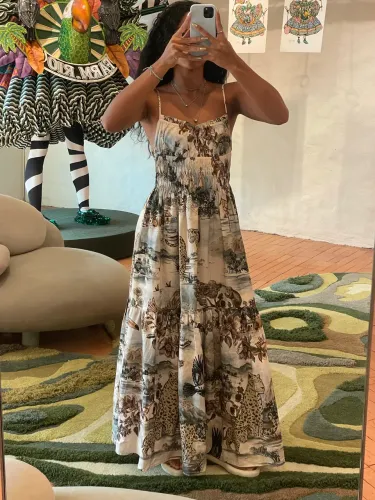 vestido farm longo original estampado