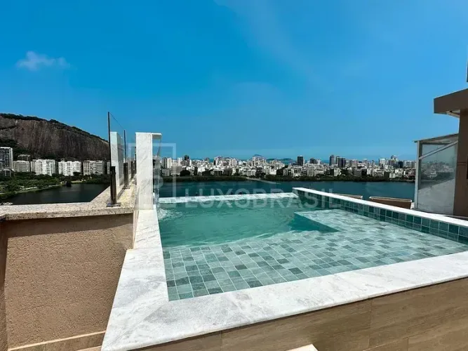 LB - RJ800 Cobertura duplex 04 suítes, 370m² para aluguel longo prazo  Lagoa