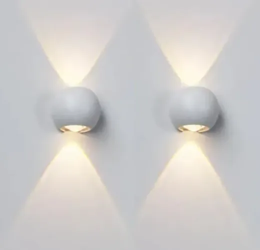 Par de Arandelas 110V 6w dupla face cor quente âmbar