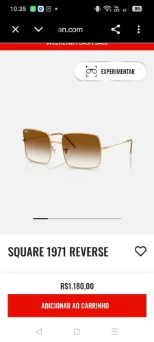 Óculos de sol Ray-Ban original, modelo RB1971.