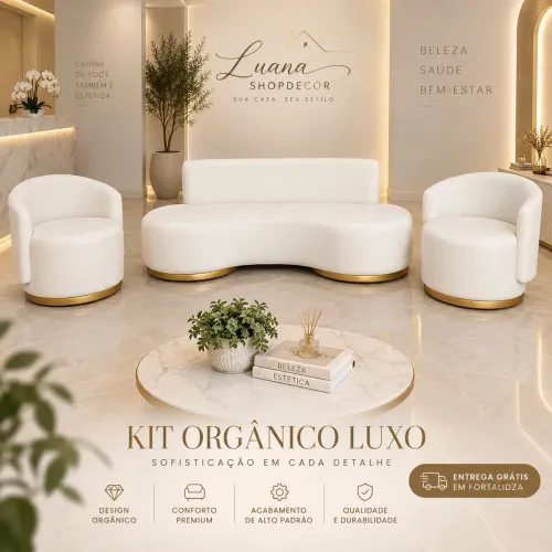 Kit Orgânico Luxo Sofá + Poltronas Orgânicas Pwrfeitas Para Clínicas