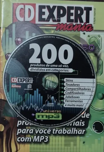 CD-ROM Universo MP3 - 200 Produtos Revista CD Expert Mania - Edição Especial - 2000 - Raro
