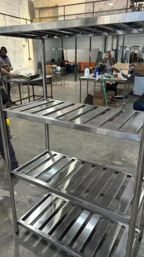 Estante Inox 1,10m Organização Técnica Comercial