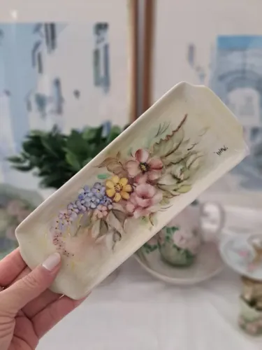Bandeja Vintage em Porcelana Pintada à Mão - Floral