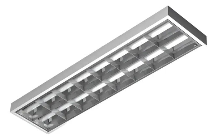 Luminária Calha Comercial Para Lâmpada Tubular Led Estrutura Branco. 132x31X7cm