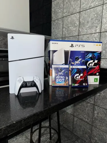 ? PS5 SLIM 1TB COM LEITOR - COMPLETO + NOTA FISCAL
