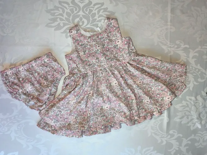 Vestido Festa + Calcinha 3-6 meses