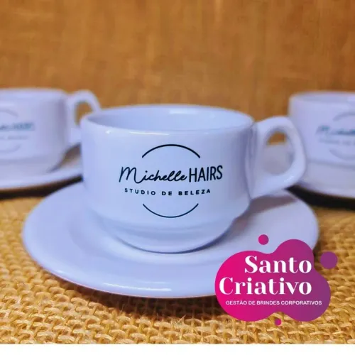 8x Xícara 80ml com pires