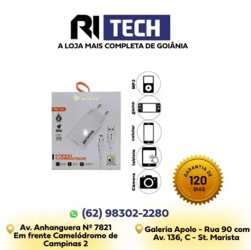 Carregador Turbo Tipo C com Cabo - Carga Rápida para Celular e Tablet