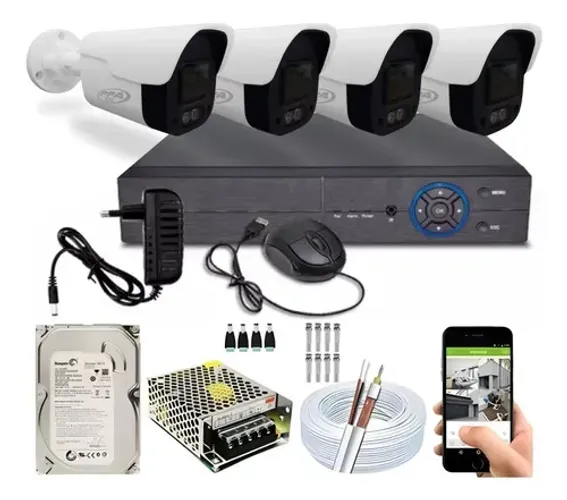 Kit 4 Cameras intelbras ahd, com instalação e garantia