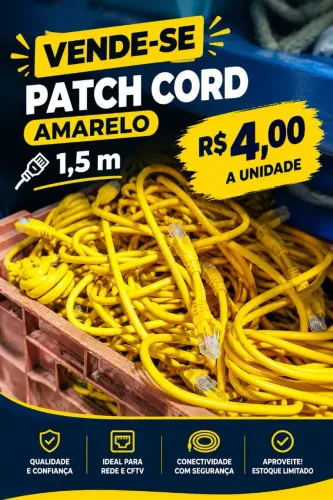 Vende-se Patch Cord amarelo 1,5m cat5e