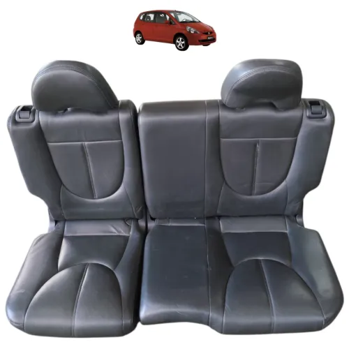 Banco Encosto Couro Traseiro Honda Fit 2003 2004 2005 2006 Cinza-escuro
