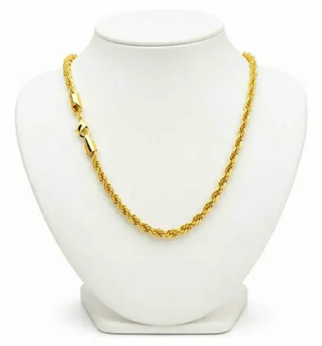 Corrente Malha Grumet 4mm 60cm Banhado A Ouro 18K