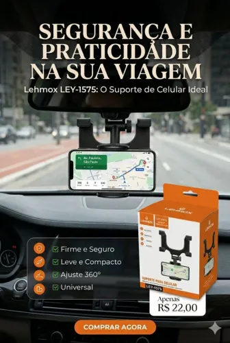 Suporte para celular retrovisor veicular