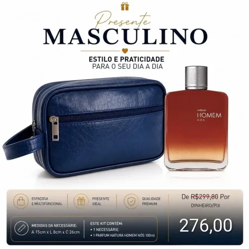 Kit nécessaire e perfume natura homem nós