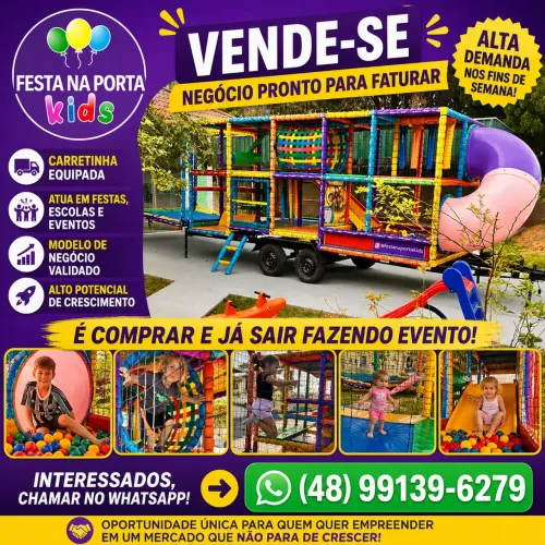 Negócio de Festa Infantil Completo + Carretinha Equipada - Pronto pra Faturar